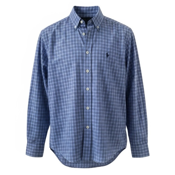 Ralph Lauren Blue Plaid Button Down Long Sleeve Shirt Size Medium - Picture 5 of 5